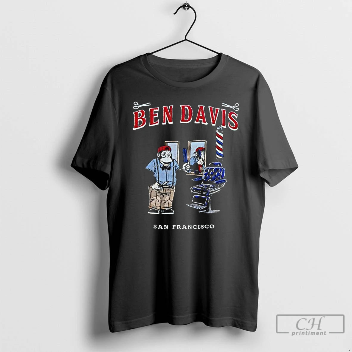 Premium Ben Davis San Francisco Monkey Barber Shop Graphic T-Shirts, Hoodie, Sweatshirt | AU01DripNestTees.com