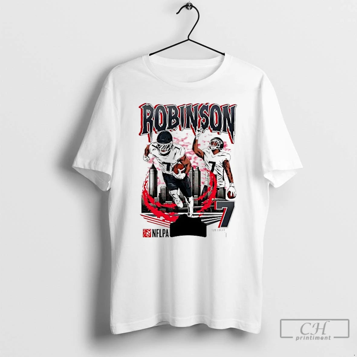 Premium Bijan Robinson Picture Collage Moments City Skyline T-Shirts, Hoodie, Sweatshirt | AU01DripNestTees.com
