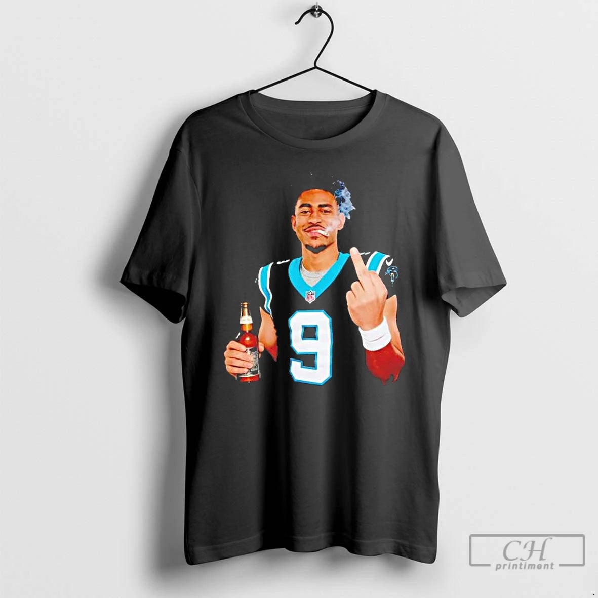 Premium Bryce Young Middle Finger Smoking And Drinking Beer T-Shirts, Hoodie, Sweatshirt | AU01DripNestTees.com