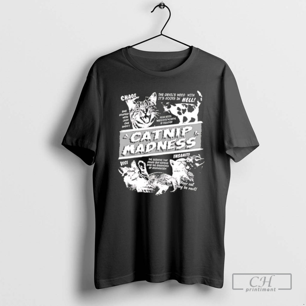 Premium Catnip Madness Graphic Retro Shirt Sweater Hoodie, Sweatshirt | AU01DripNestTees.com