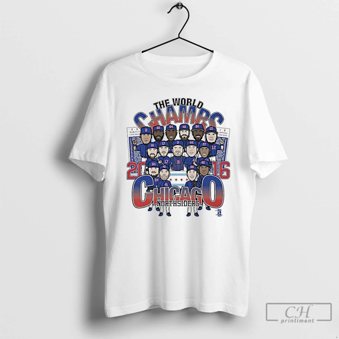 Premium Chicago Cubs 2016 World Champs North Siders Players Caricature T-Shirts, Hoodie, Sweatshirt | AU01DripNestTees.com