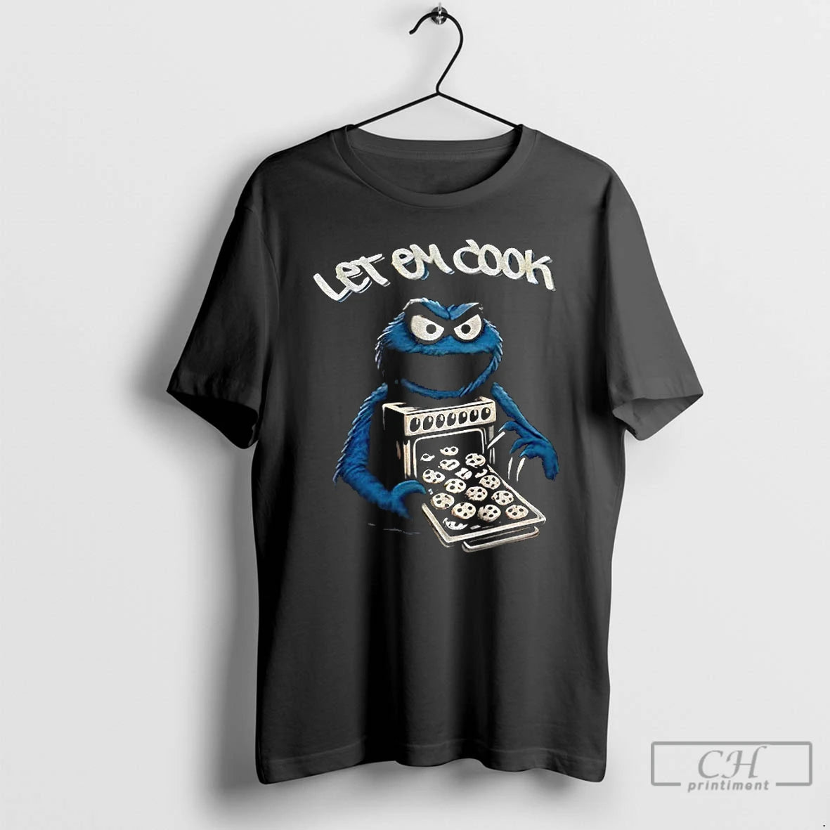 Premium Cookie Monster Let Em Cook Vintage T-Shirts, Hoodie, Sweatshirt | AU01DripNestTees.com