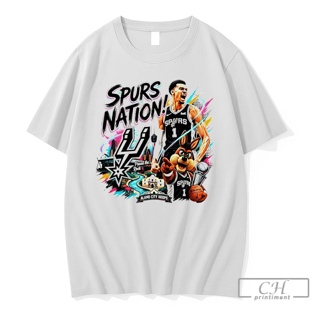 Premium Coyote Victor Wembanyama San Antonio Spurs Basketball Spurs Nation Alamo City Hoops T Shirts