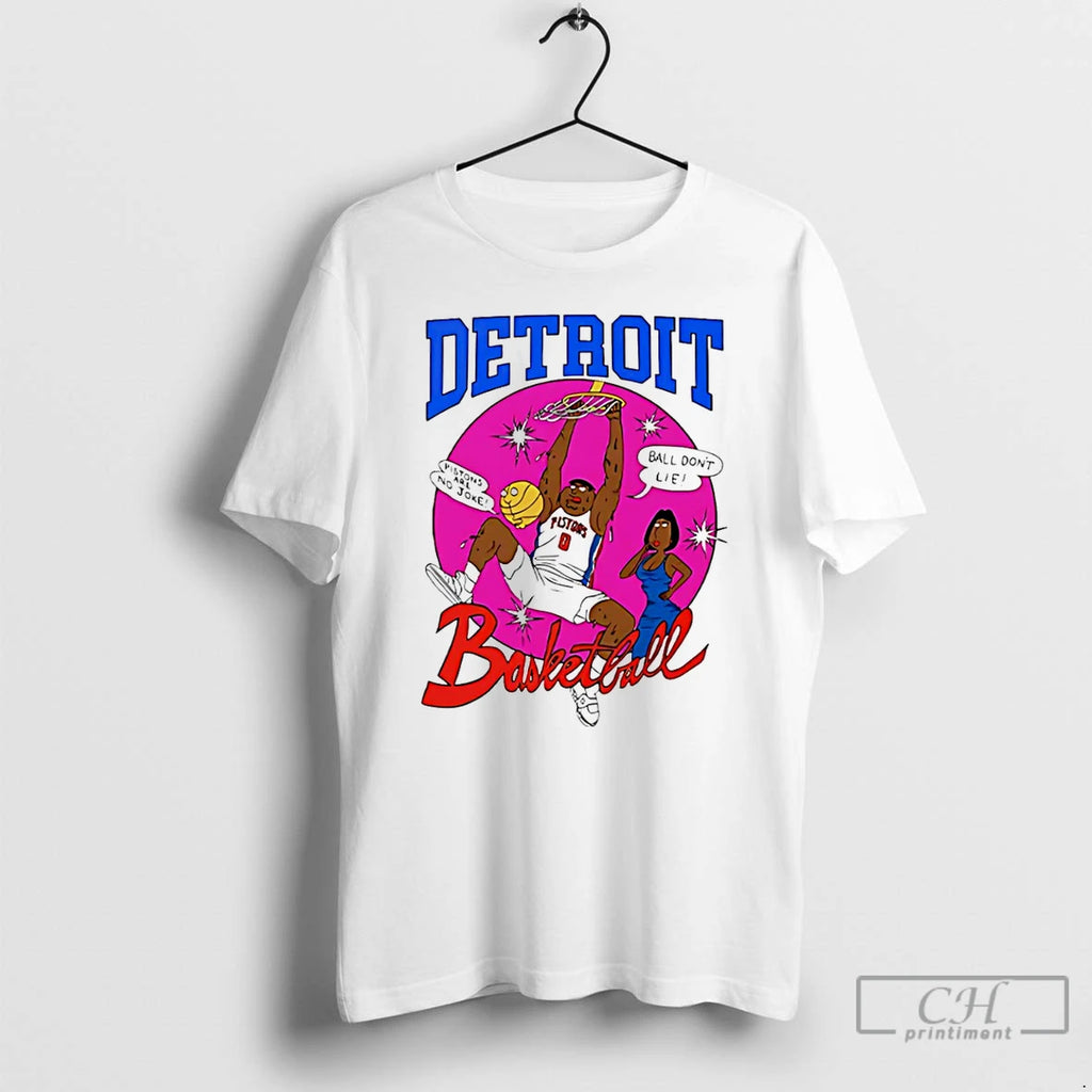Premium Detroit Pistons Basketball Are No Joke Ball Dont Lie Comic T-Shirts, Hoodie, Sweatshirt | AU01DripNestTees.com