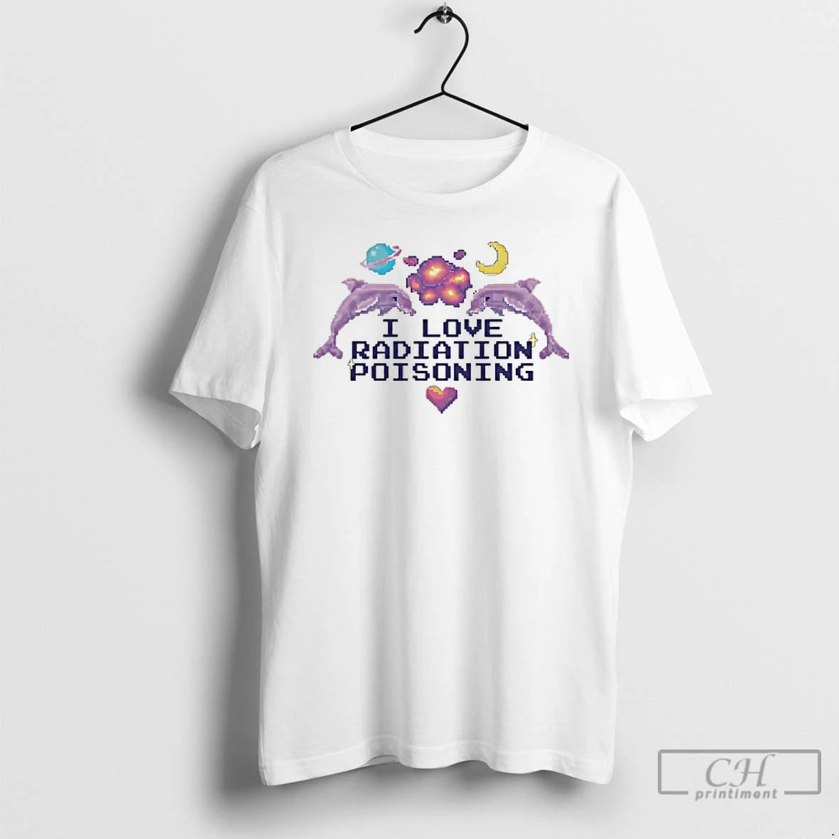Premium Dolphin Pixel Love Radiation Poisoning T-Shirts, Hoodie, Sweatshirt | AU01DripNestTees.com