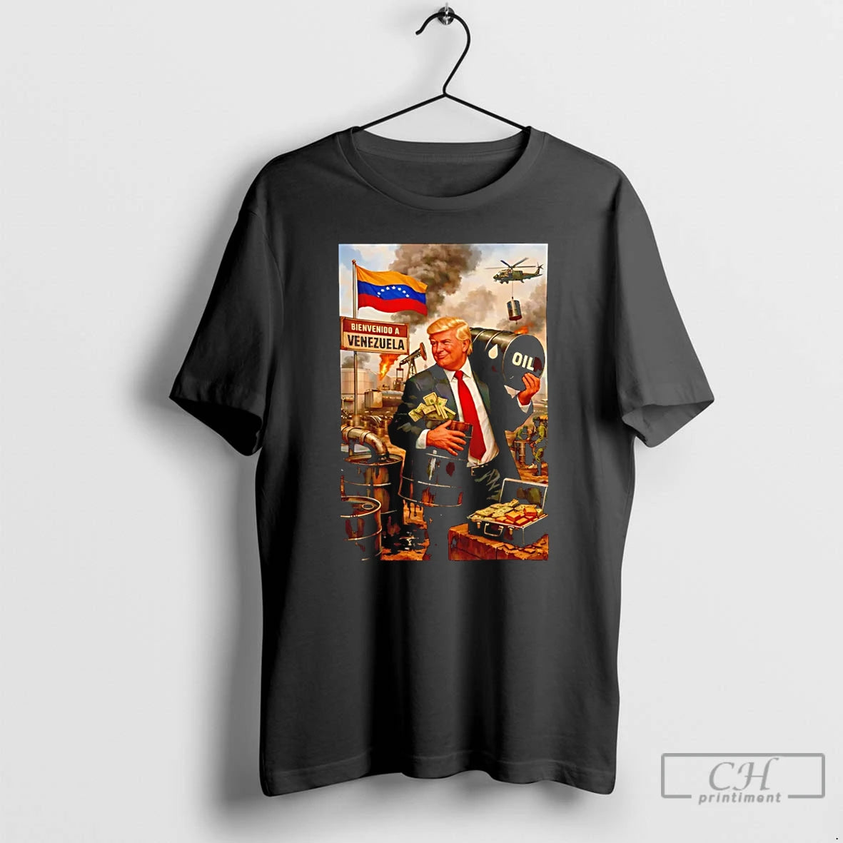 Premium Donald Trump Oil And Venezuela Collage T-Shirts, Hoodie, Sweatshirt | AU01DripNestTees.com