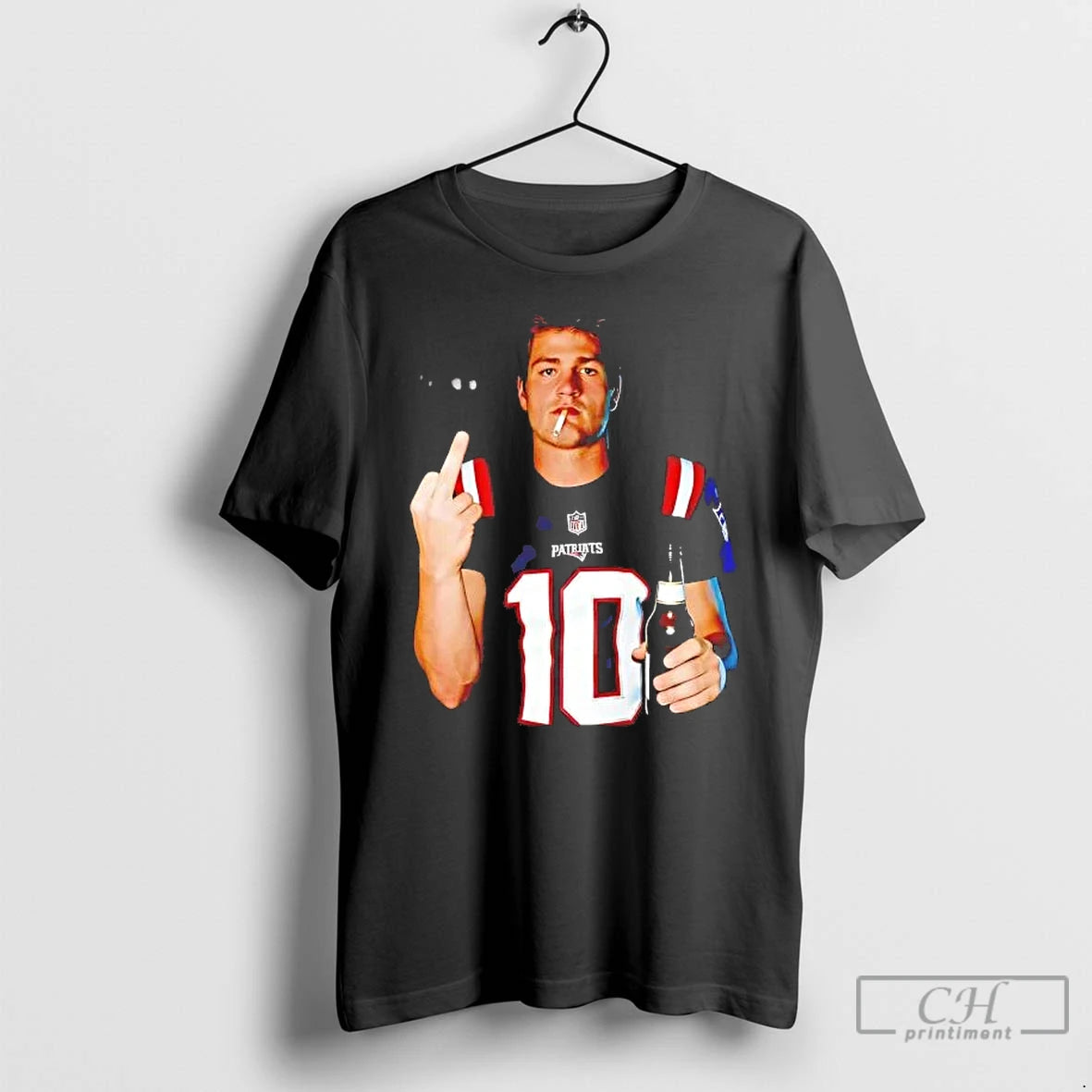 Premium Drake Maye Middle Finger Smoking T-Shirts, Hoodie, Sweatshirt | AU01DripNestTees.com