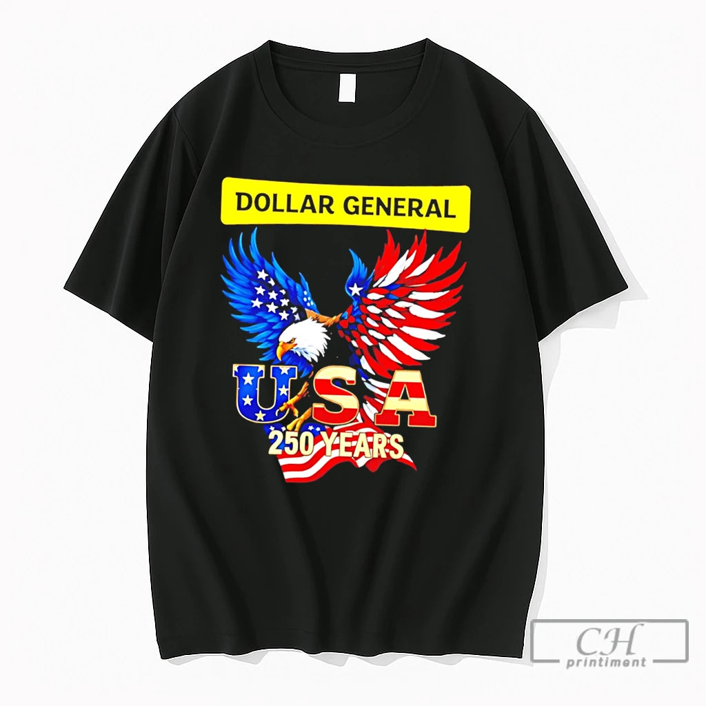 Premium Eagle Dollar General 250 Years Of America Usa Flag Tee