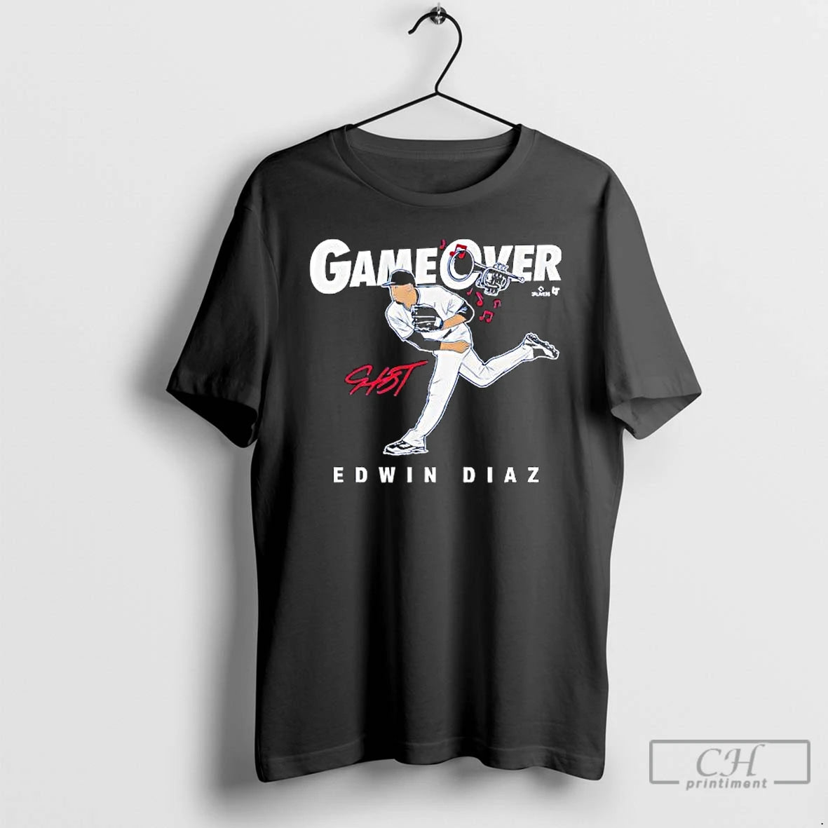 Premium Edwin Diaz Game Over Los Angeles Signature T-Shirts, Hoodie, Sweatshirt | AU01DripNestTees.com