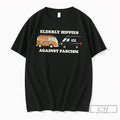 Premium Elderly Hippies Against Fascism Cartoon Car Tee