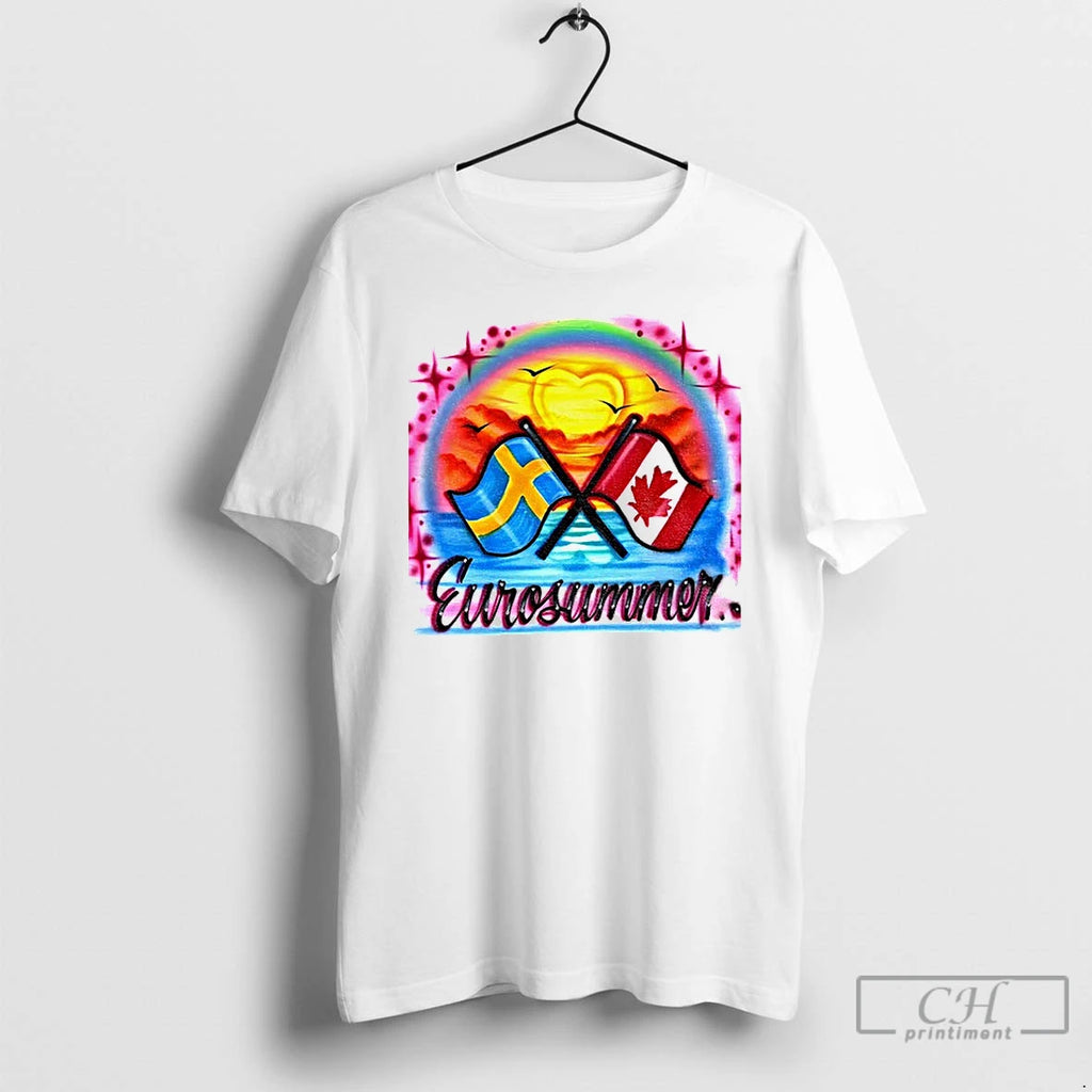 Premium Eurosummer Sweden And Canada Flags Vintage T-Shirts, Hoodie, Sweatshirt | AU01DripNestTees.com