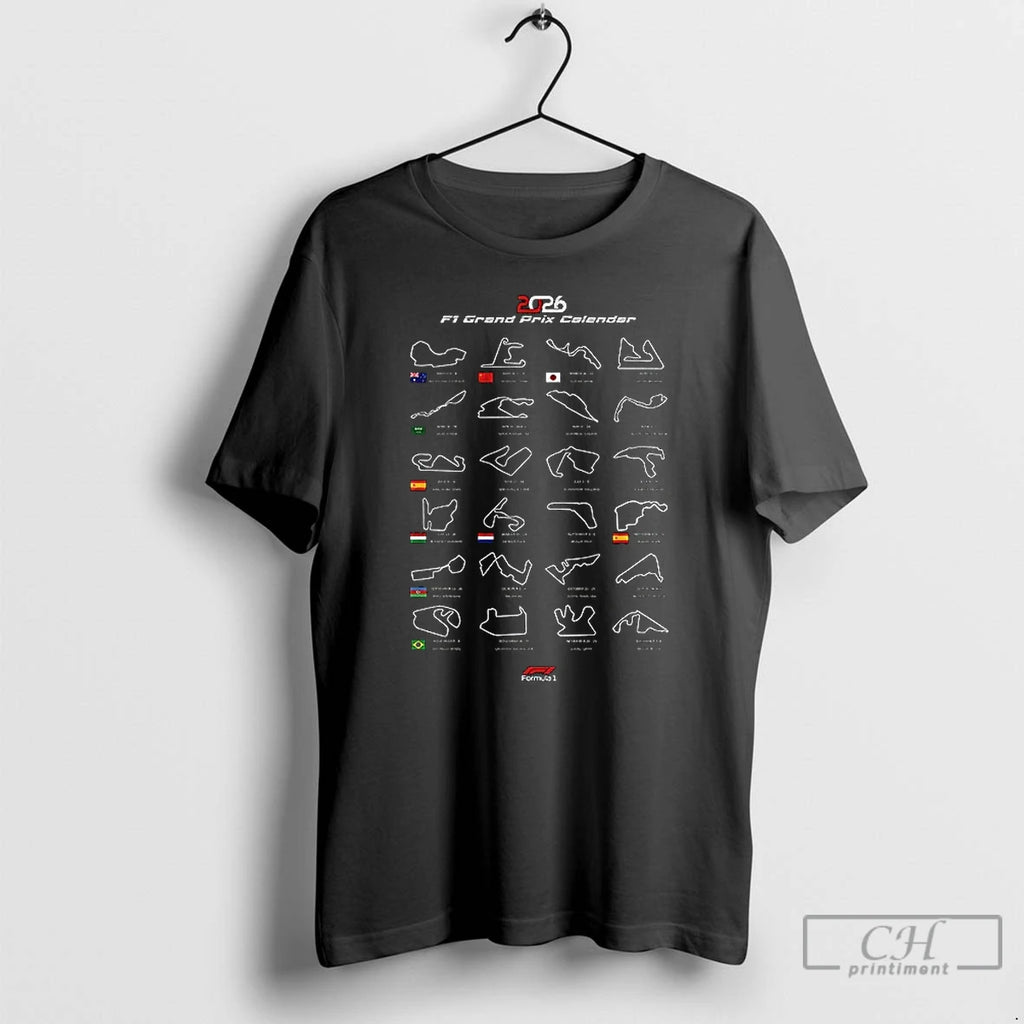 Premium Formula One 2026 Calendar F1 Grand Prix Schedule T-Shirts, Hoodie, Sweatshirt | AU01DripNestTees.com