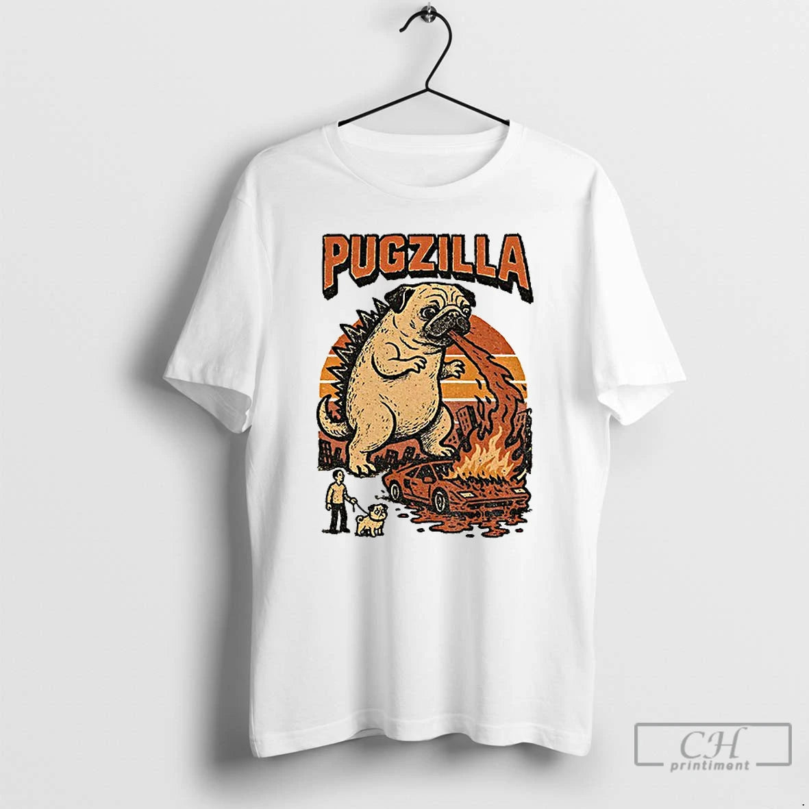 Premium Funny Pug Godzilla T-Shirts, Hoodie, Sweatshirt | AU01DripNestTees.com