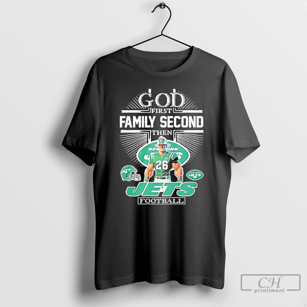 Premium God First Family Second Then New York Jets Football Graphic T-Shirts, Hoodie, Sweatshirt | AU01DripNestTees.com