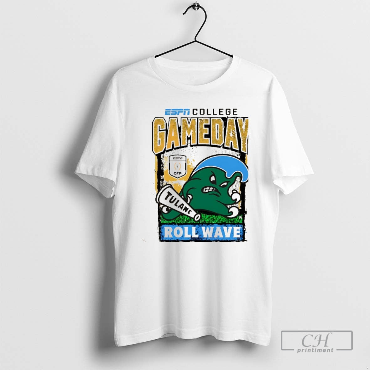 Premium Green Wave Roll Wave 2025 26 College Football Playoff Gameday Roll Wave Mascot Christmas T-Shirts, Hoodie, Sweatshirt
