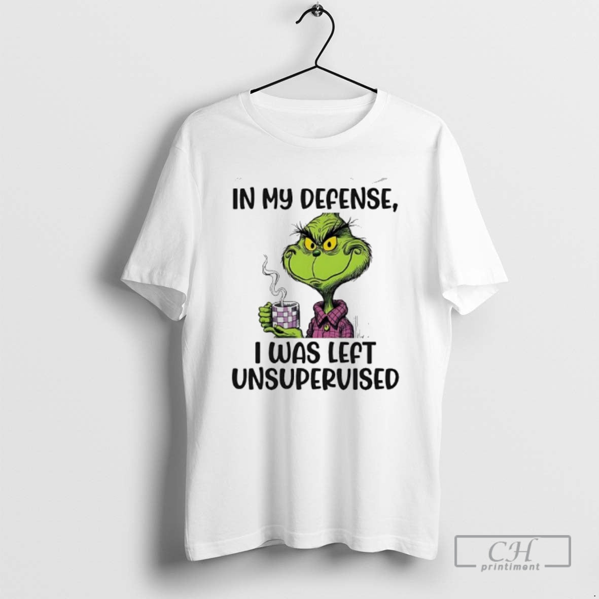 Premium Grinch In My Defense I Was Left Unsupervised Shirt Sweater Hoodie, Sweatshirt | AU01DripNestTees.com