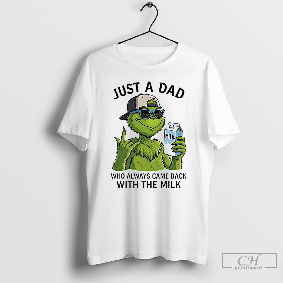 Premium Grinch Just A Dad Who Always Came Back With The Milk T Shirts Sweater Hoodie, Sweatshirt | AU01DripNestTees.com