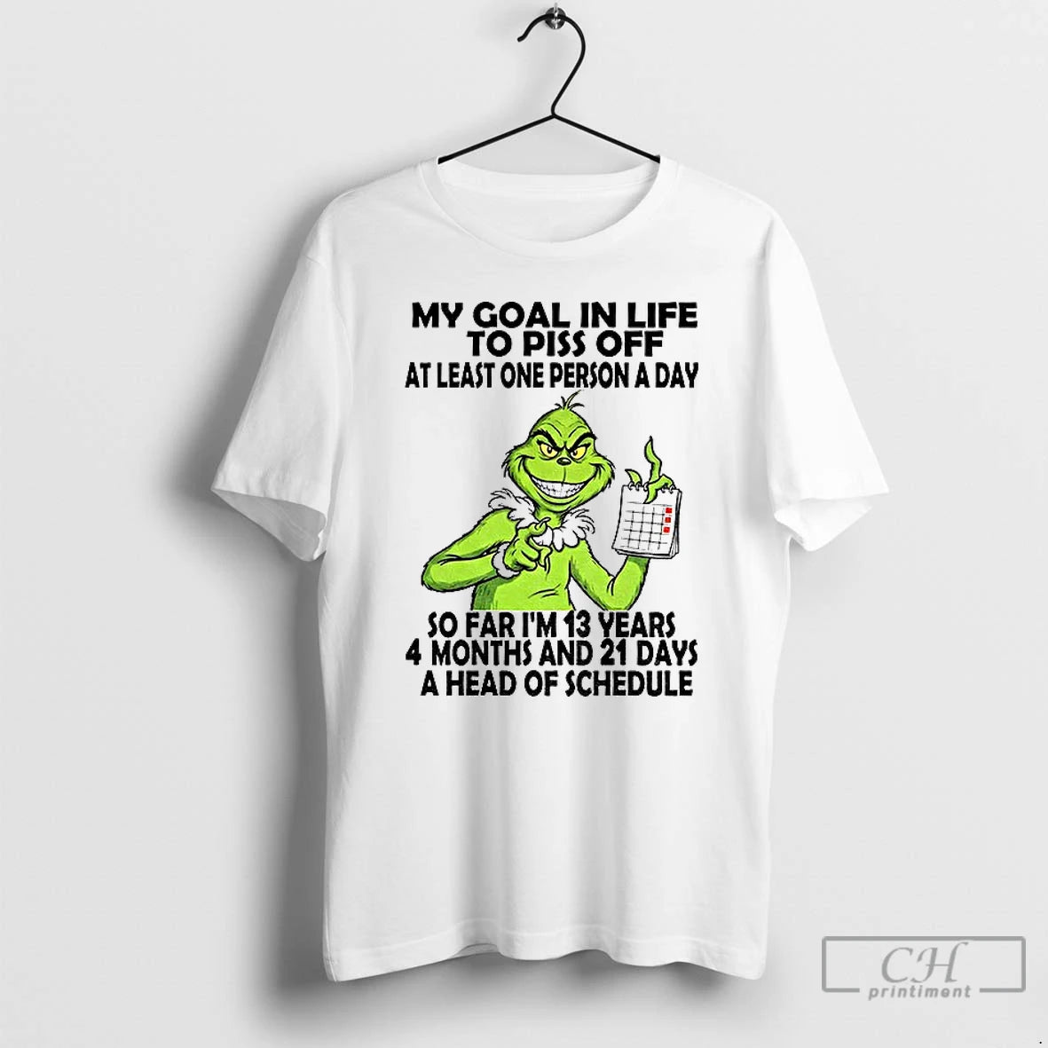 Premium Grinch My Goal In Life To Piss Off At Least One Person A Day T-Shirts, Hoodie, Sweatshirt | AU01DripNestTees.com