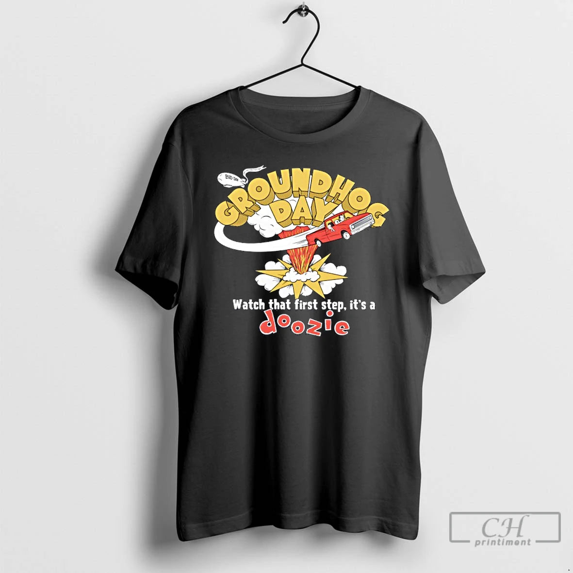 Premium Groundhog Day Watch That First Step Its A Doozie T-Shirts, Hoodie, Sweatshirt | AU01DripNestTees.com