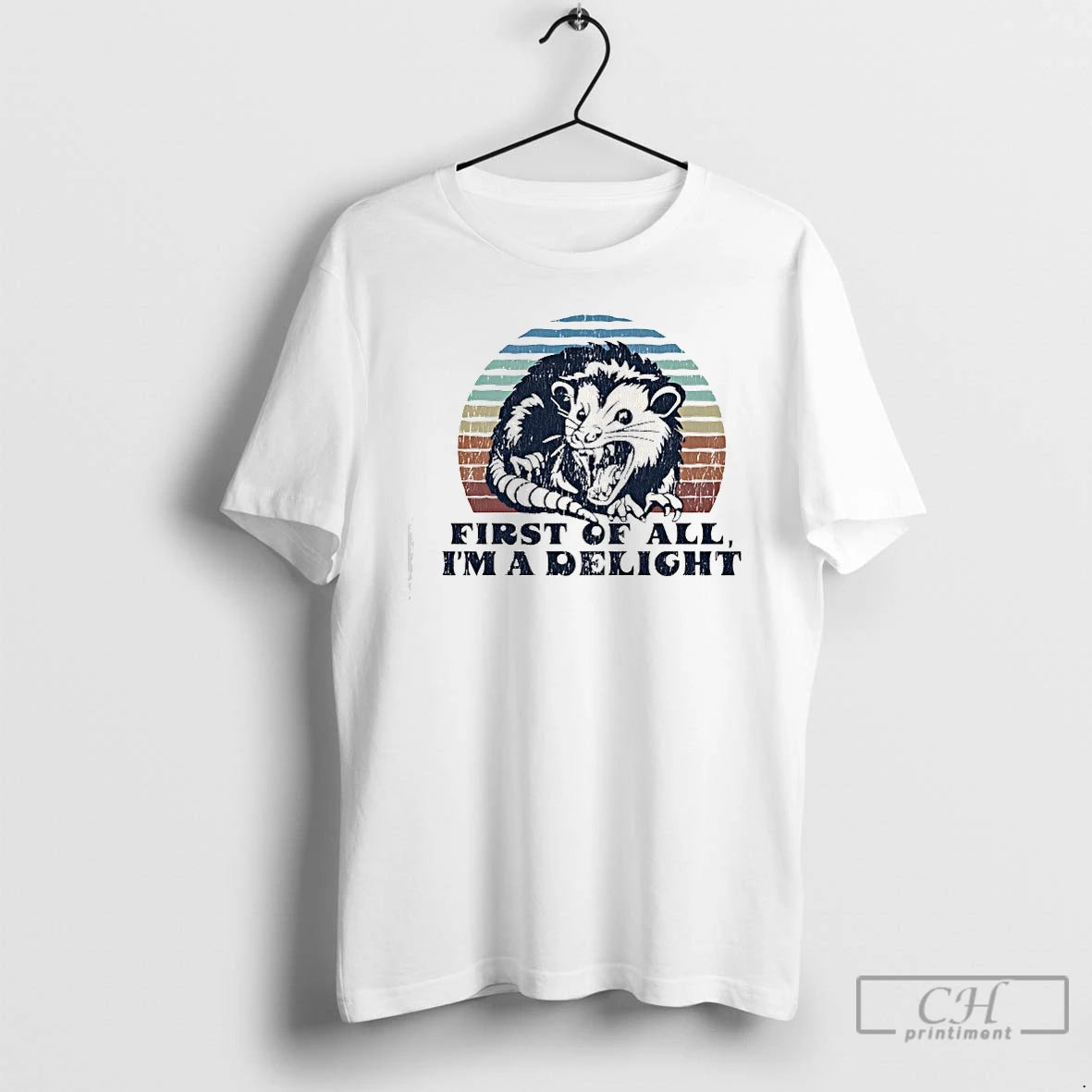 Premium Grumpy Possum First Of All Im A Delight Retro T-Shirts, Hoodie, Sweatshirt | AU01DripNestTees.com