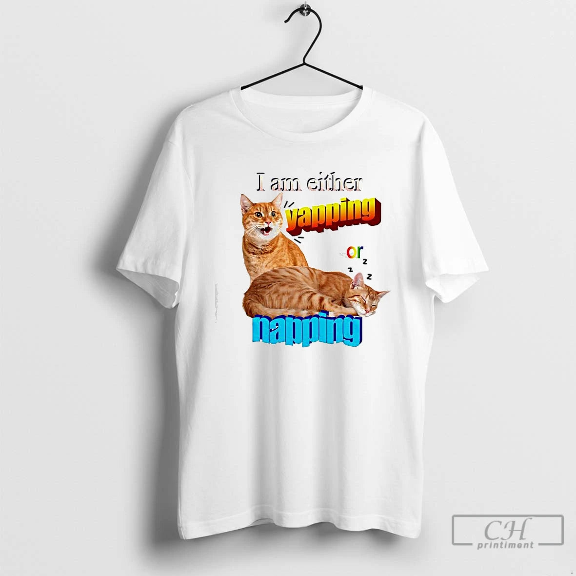 Premium I Am Either Yapping Or Napping Two Orange Cats Graphic T-Shirts, Hoodie, Sweatshirt | AU01DripNestTees.com