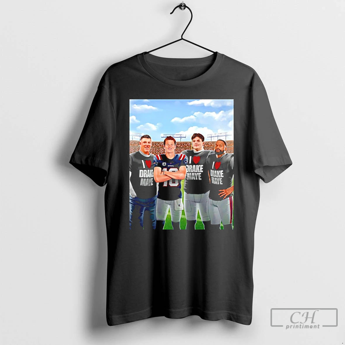 Premium I Love Drake Maye Graphic Cartoon T-Shirts, Hoodie, Sweatshirt | AU01DripNestTees.com