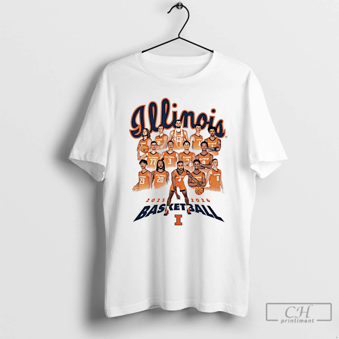 Premium Illinois Mens Basketball 2025 2026 Player Collage Vintage T-Shirts, Hoodie, Sweatshirt | AU01DripNestTees.com