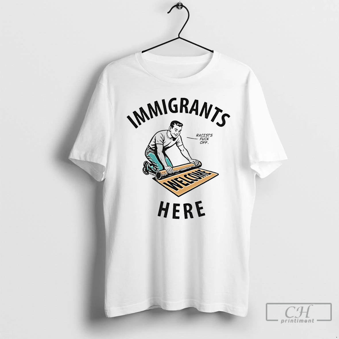 Premium Immigrants Here Racists Fuck Off T-Shirts, Hoodie, Sweatshirt | AU01DripNestTees.com
