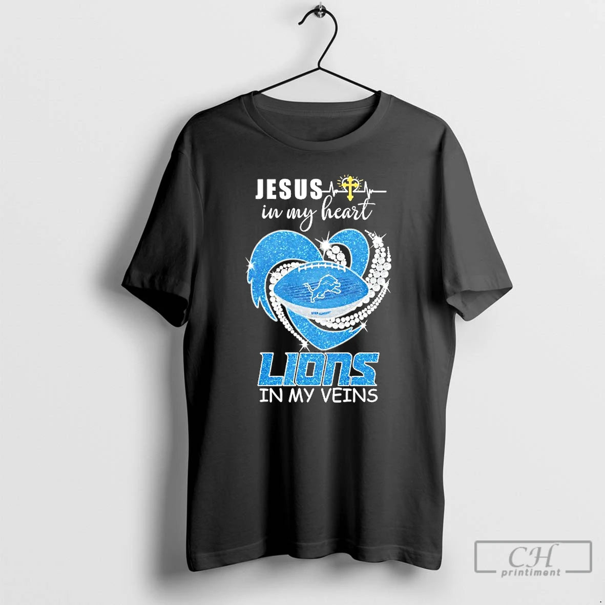 Premium Jesus In My Heart Detroit Lions In My Veins Logo Team T Shirts Sweater Hoodie, Sweatshirt | AU01DripNestTees.com