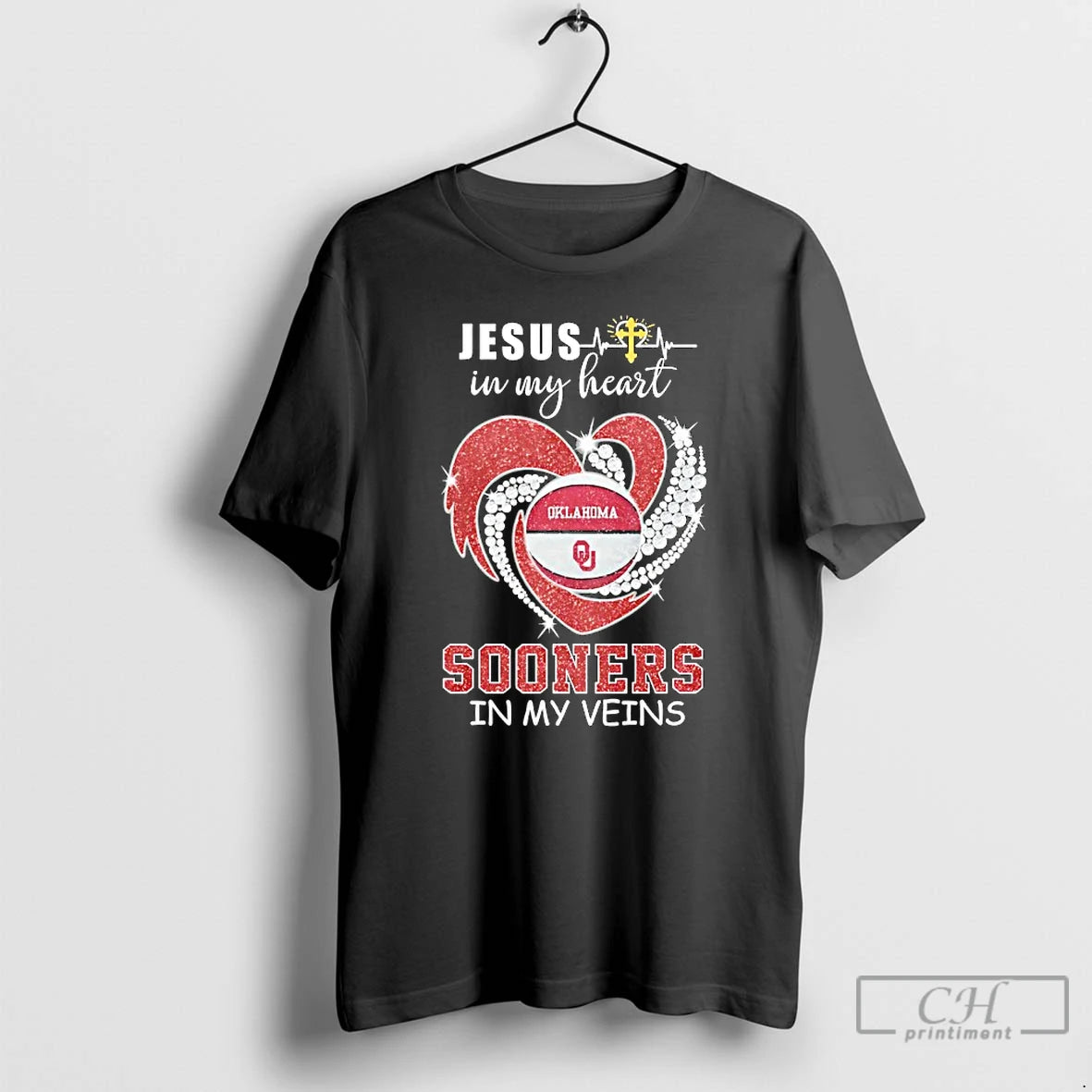 Premium Jesus In My Heart Oklahoma Sooners In My Veins Logo Team T Shirts Sweater Hoodie, Sweatshirt | AU01DripNestTees.com