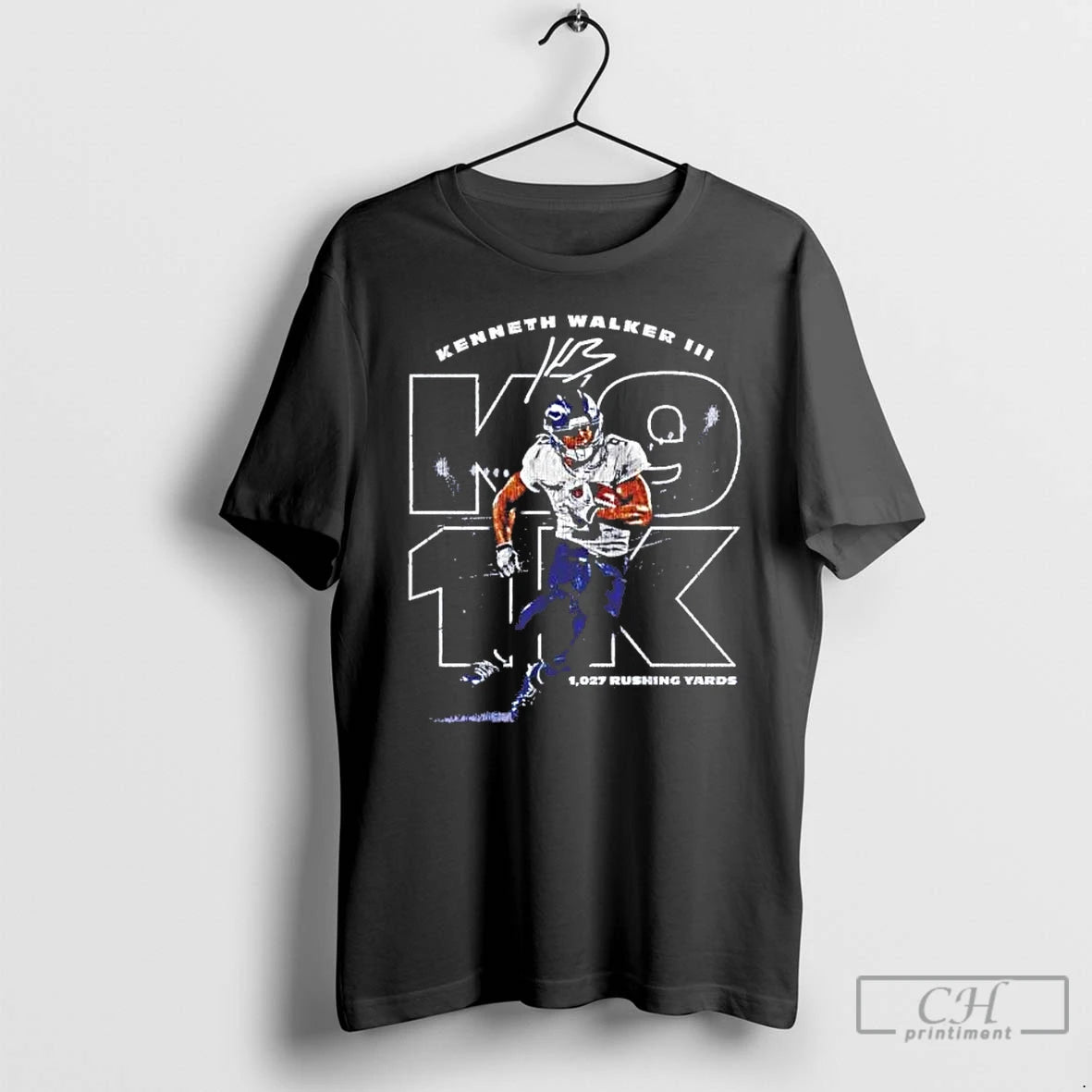 Premium Kenneth Walker Iii 1027 Rushing Yards Signature T-Shirts, Hoodie, Sweatshirt | AU01DripNestTees.com