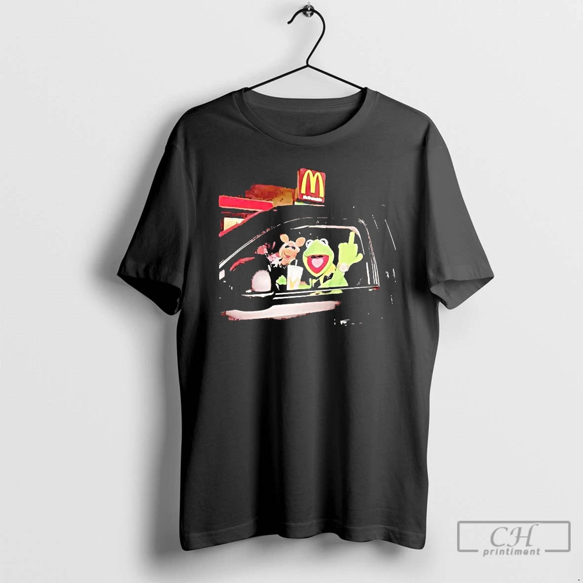 Premium Kermit The Frog Middle Finger Mcdonalds T-Shirts, Hoodie, Sweatshirt | AU01DripNestTees.com