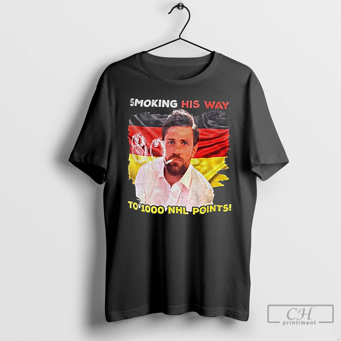 Premium Leon Draisaitl Wearing Smoking His Way To 1000 Nhl Points T-Shirts, Hoodie, Sweatshirt | AU01DripNestTees.com