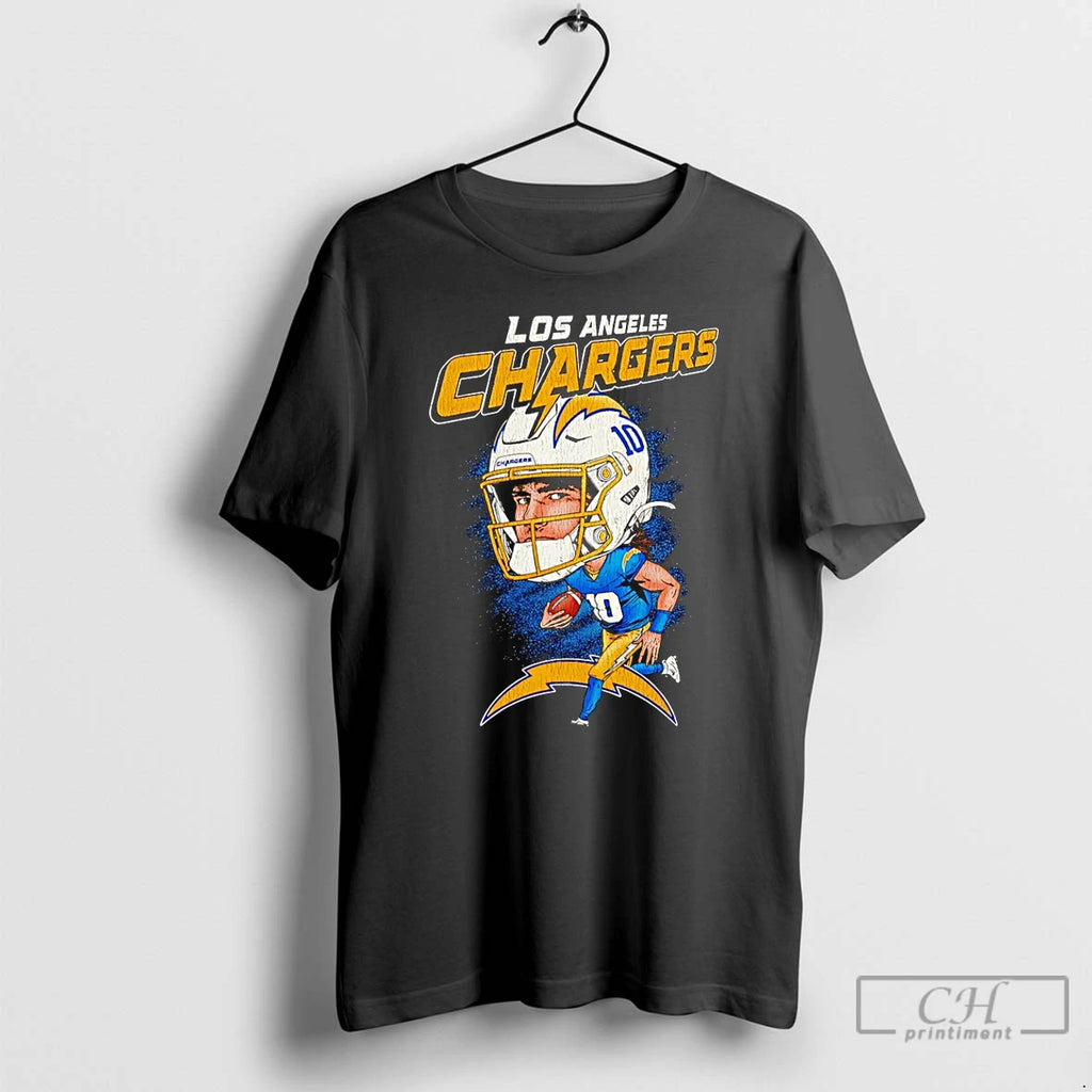 Premium Los Angeles Chargers Justin Herbert Caricature T-Shirts, Hoodie, Sweatshirt | AU01DripNestTees.com