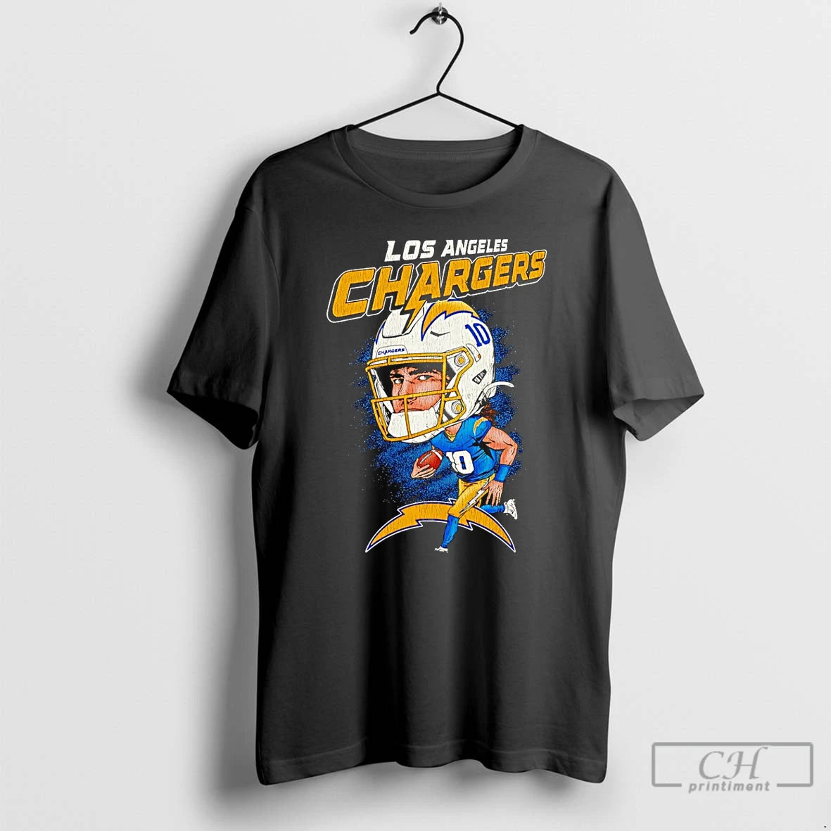 Premium Los Angeles Chargers Justin Herbert Caricature T-Shirts, Hoodie, Sweatshirt | AU01DripNestTees.com