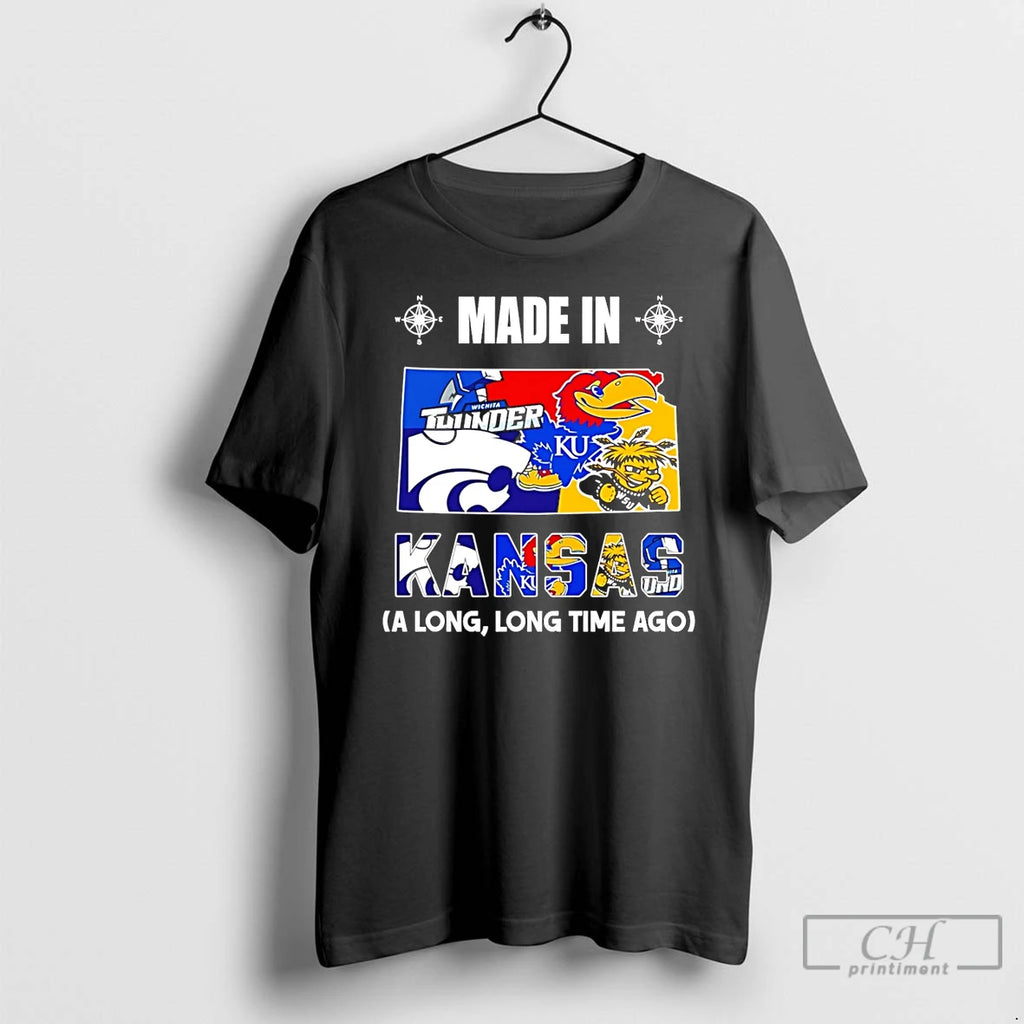 Premium Made In Kansas A Long Long Time Ago State T-Shirts, Hoodie, Sweatshirt | AU01DripNestTees.com