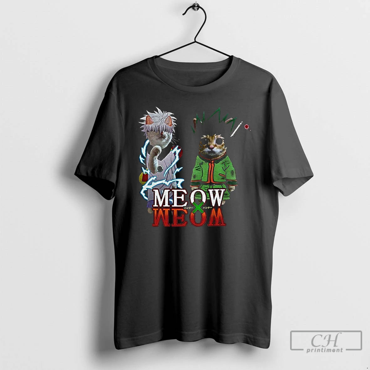 Premium Meowxmeow Hxh Gonxkillua Cat Anime T-Shirts, Hoodie, Sweatshirt | AU01DripNestTees.com