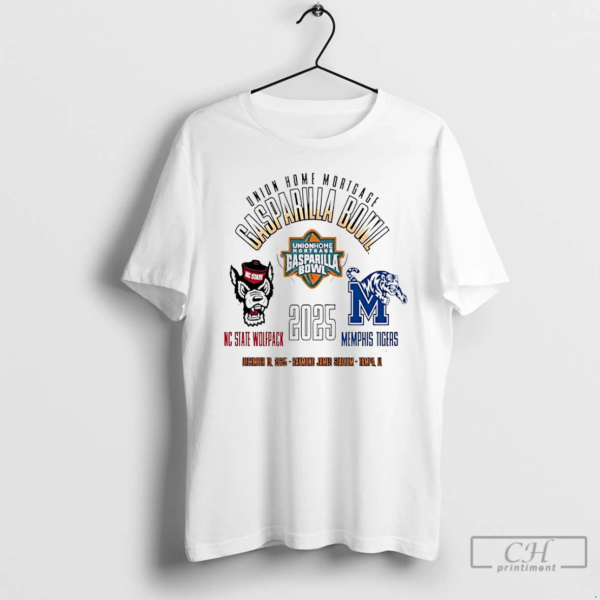 Premium Nc State Wolfpack Vs Memphis Tigers 2025 Union Home Mortgage Gasparilla Bowl T Shirts Hoodie, Sweatshirt