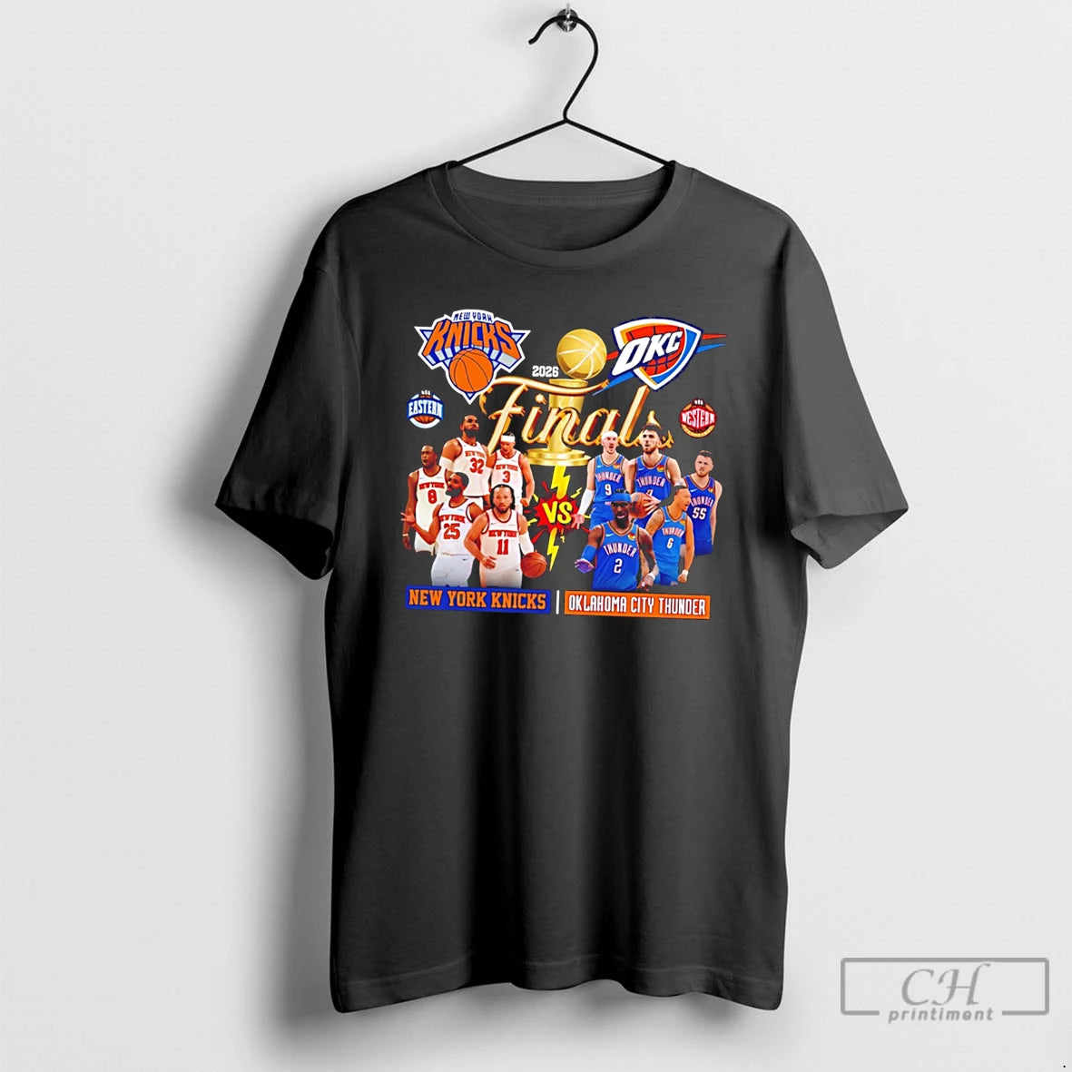 Premium Ny Knicks Vs Okc Thunder 2026 Nba Finals Trophy Tee