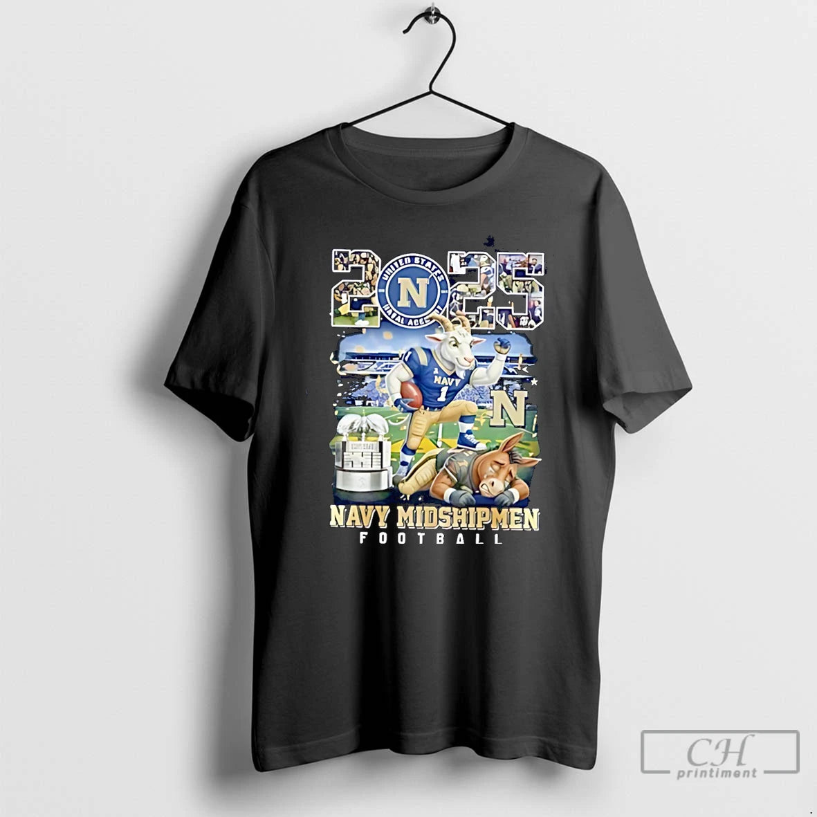 Premium Navy Midshipmen 2025 Commander In Chiefs Trophy Champions Mascot Christmas T-Shirts, Hoodie, Sweatshirt