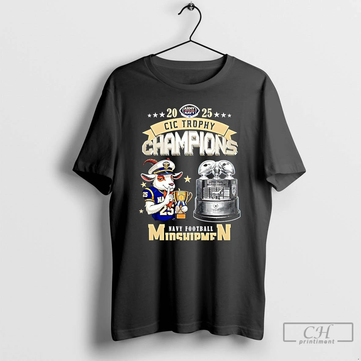 Premium Navy Midshipmen Football 2025 Cic Trophy Champions Mascot Christmas T-Shirts, Hoodie, Sweatshirt