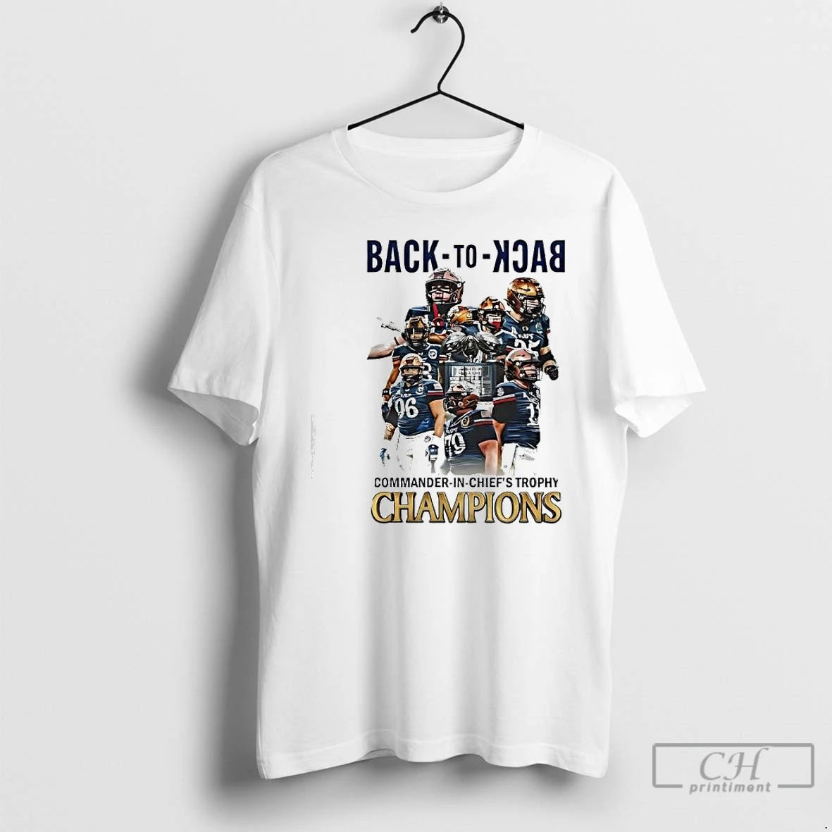 Premium Navy Midshipmen Game Back To Back Commander In Chiefs Trophy Champions T Shirts Sweater Hoodie, Sweatshirt