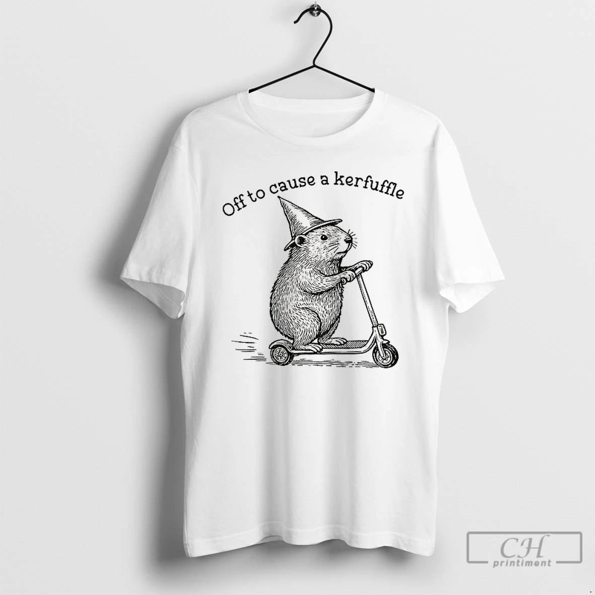 Premium Off To Cause A Kerfuffle Groundhog Scooter T-Shirts, Hoodie, Sweatshirt | AU01DripNestTees.com