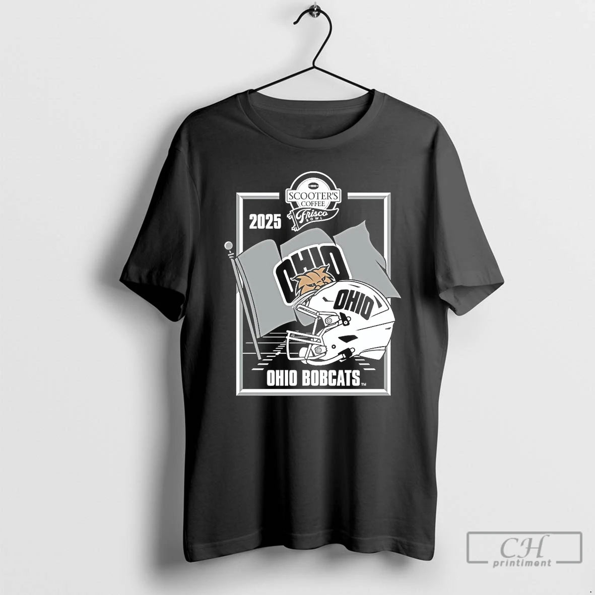 Premium Ohio Bobcats 2025 Frisco Bowl Helmet T-Shirts, Hoodie, Sweatshirt | AU01DripNestTees.com