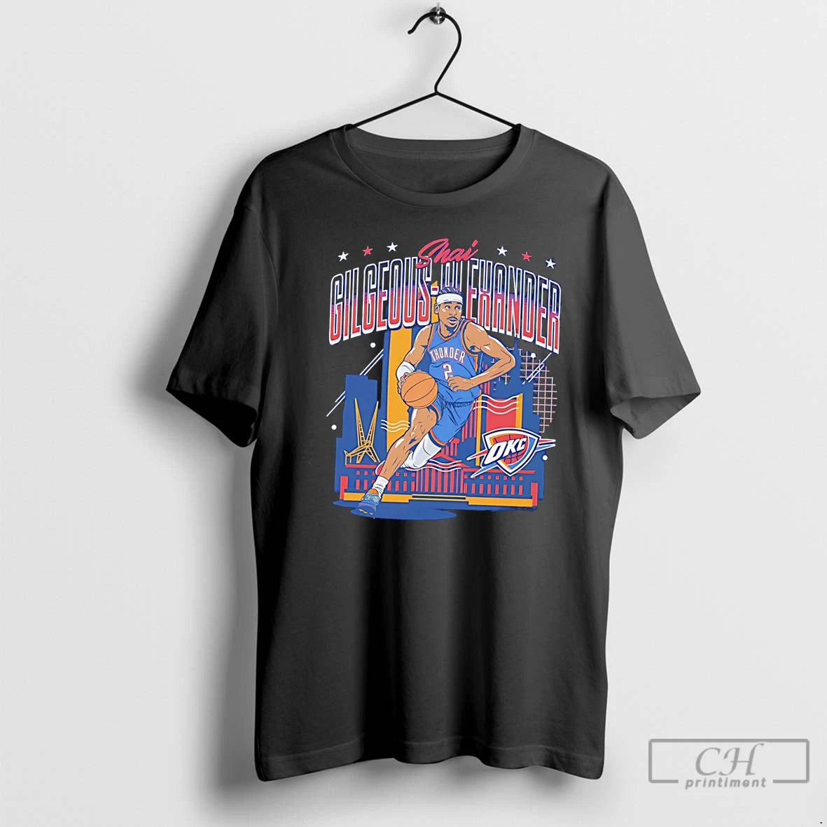 Premium Oklahoma City Thunder Shai Gilgeous Alexander Illustration Tee