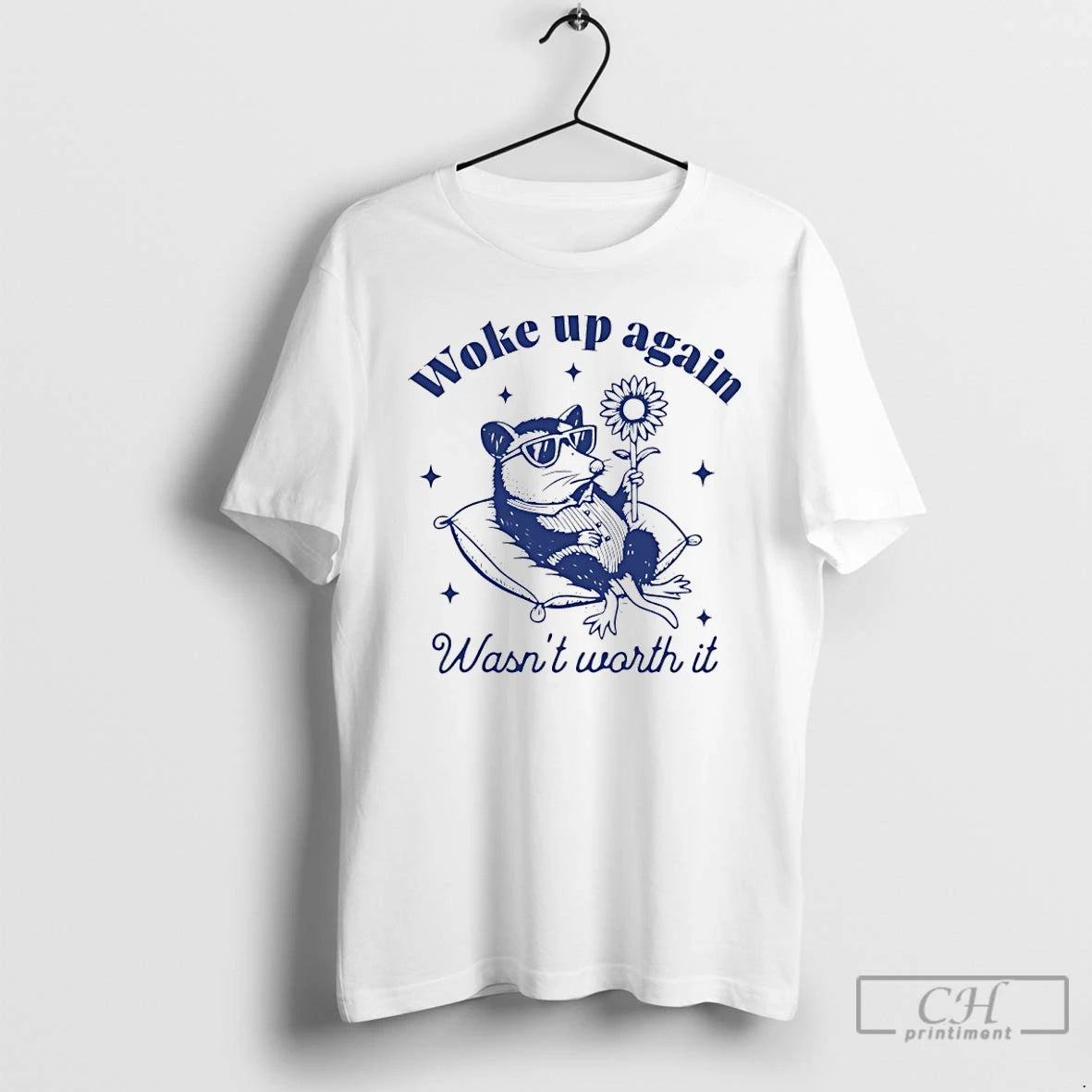 Premium Opossum Woke Up Again Wasnt Worth It T-Shirts, Hoodie, Sweatshirt | AU01DripNestTees.com