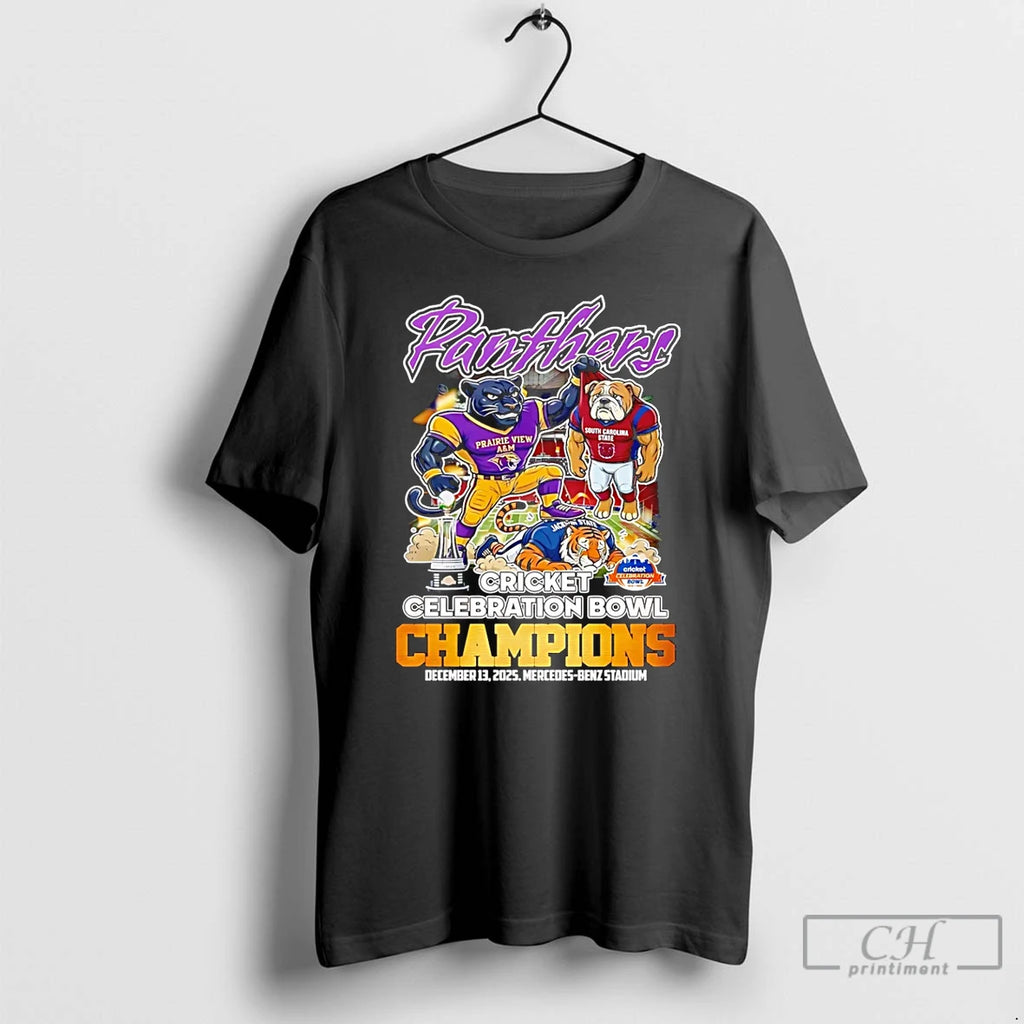 Premium Panthers 2025 Cricket Celebration Bowl Champions Mascot T-Shirts, Hoodie, Sweatshirt | AU01DripNestTees.com