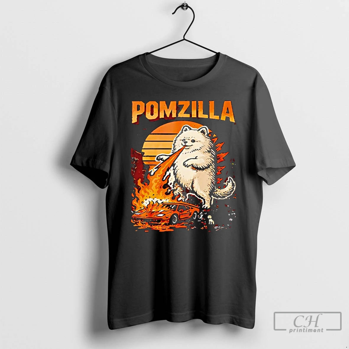 Premium Pomzilla Pomeranian Dog Monster Pom Dog Lover Vintage T-Shirts, Hoodie, Sweatshirt | AU01DripNestTees.com