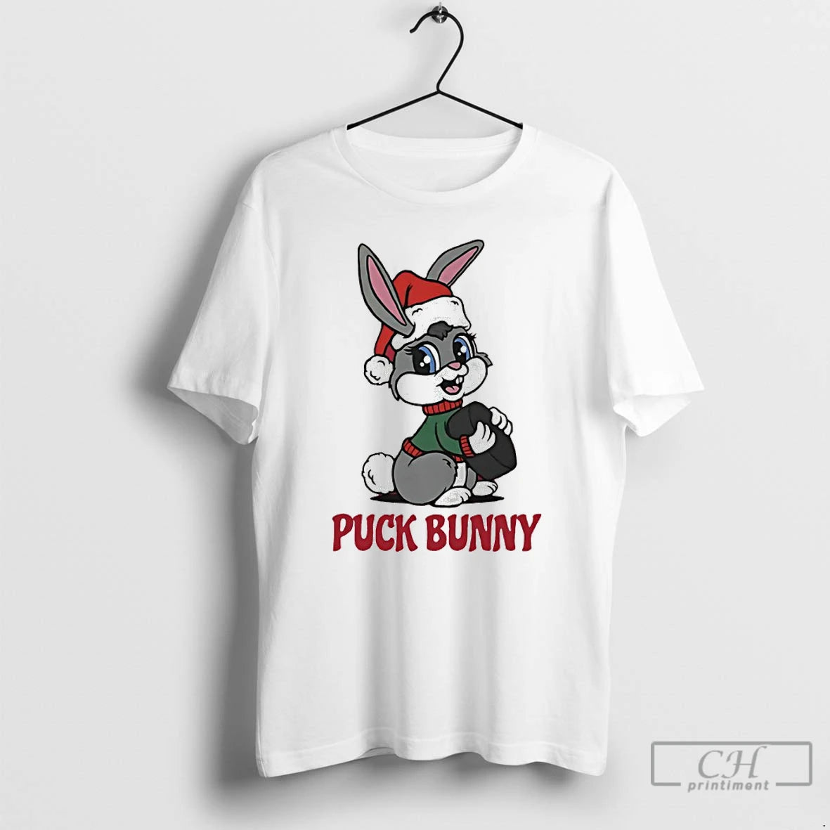 Premium Puck Bunny Hockey Christmas Santa T-Shirts, Hoodie, Sweatshirt | AU01DripNestTees.com