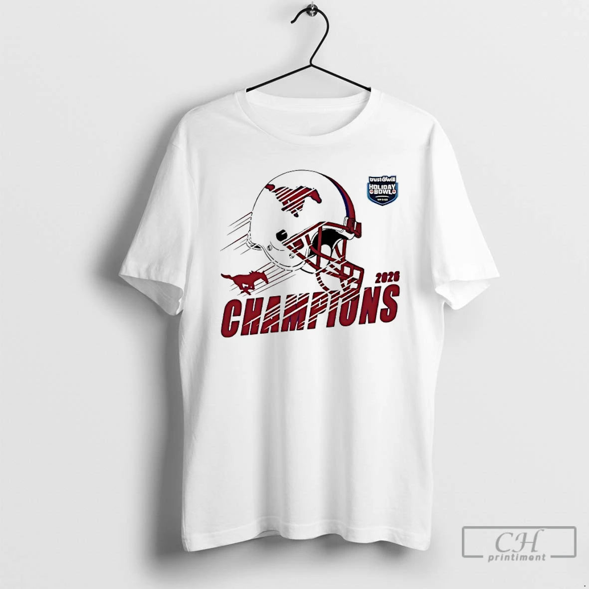 Premium Smu Mustangs Football Holiday Bowl Champions Helmet 2026 T-Shirts, Hoodie, Sweatshirt | AU01DripNestTees.com